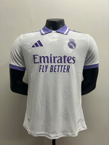 Player Version 2025-2026 Real Madrid White/Purple Special Edition Soccer Jersey Real Football Shirt