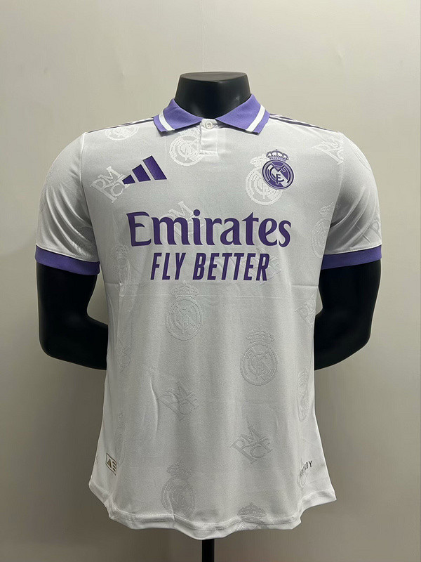Player Version 2025-2026 Real Madrid White/Purple Special Edition Soccer Jersey Real Football Shirt