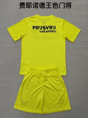 Adult Uniform 2025-2026 Feyenoord Rotterdam Yellow Goalkeeper Soccer Jersey Shorts Men's Football Kit