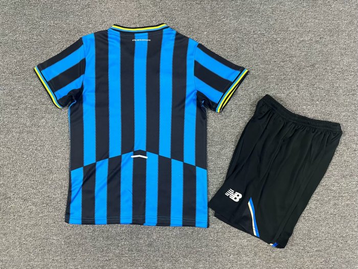 Youth Uniform Kids Kit 2025-2026 Atlanta Bergamasca Calcio Home Soccer Jersey Shorts Child Football Set