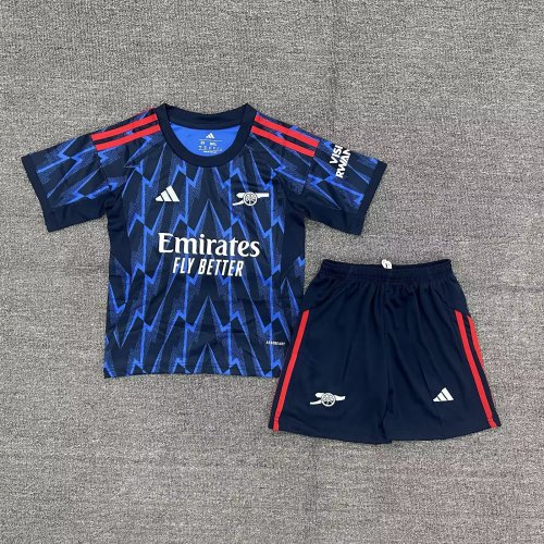 Youth Uniform Kids Kit 2025-2026 Arsenal Away Soccer Jersey Shorts Child Football Set