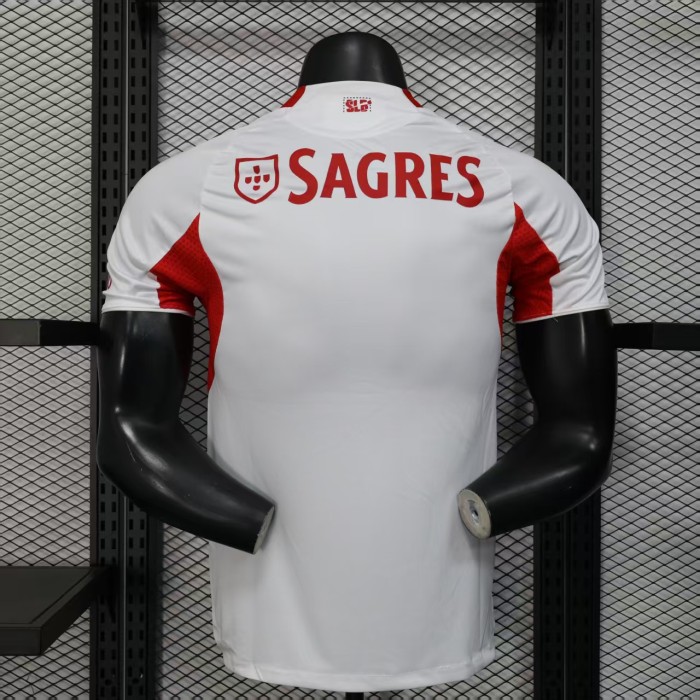 Player Version 2025-2026 Benfica Away White Soccer Jersey Football Shirt