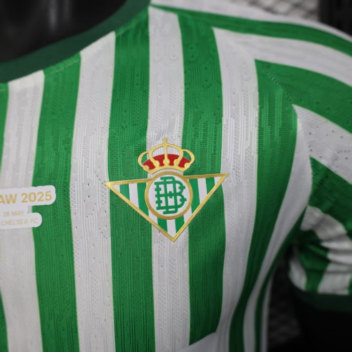 with Front Lettering Player Version 2025-2026 Real Betis Conference Final Soccer Jersey Football Shirt
