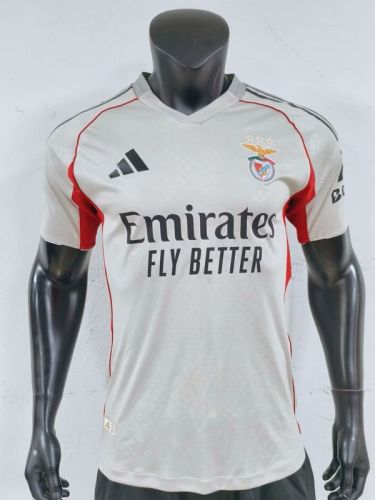 Player Version 2025-2026 Benfica Away Grey Soccer Jersey Football Shirt