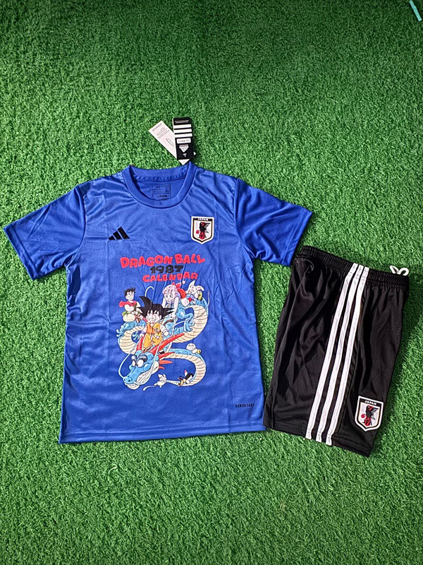Youth Uniform Kids Kit 2025 Japan Blue Comic Soccer Jersey Shorts Child Football Set