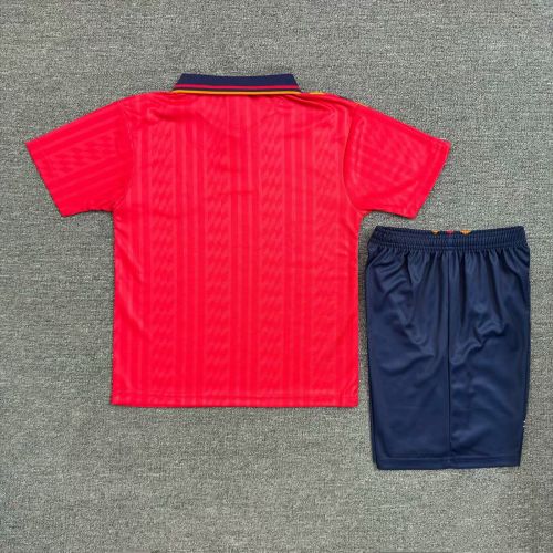 Retro Uniform Youth Uniform Kids Kit 1994 Spain Home Soccer Jersey Shorts Child Football Set
