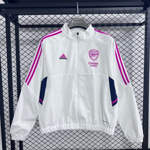 2025-2026 Arsenal White/Purple Soccer Windbreaker Jacket Football Jacket