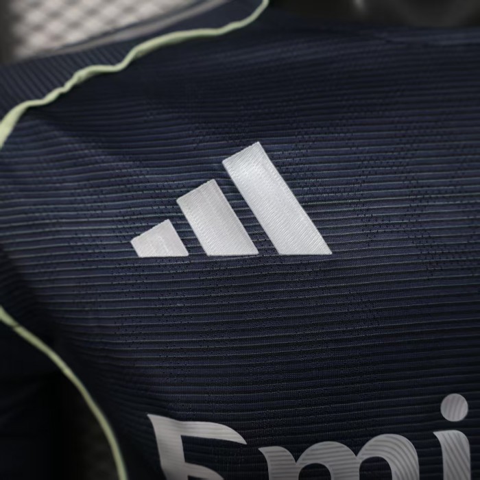 Long Sleeve Player Version 2025-2026 Real Madrid Away Soccer Jersey Real Football Shirt