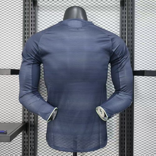 Long Sleeve Player Version 2025-2026 Real Madrid Away Soccer Jersey Real Football Shirt