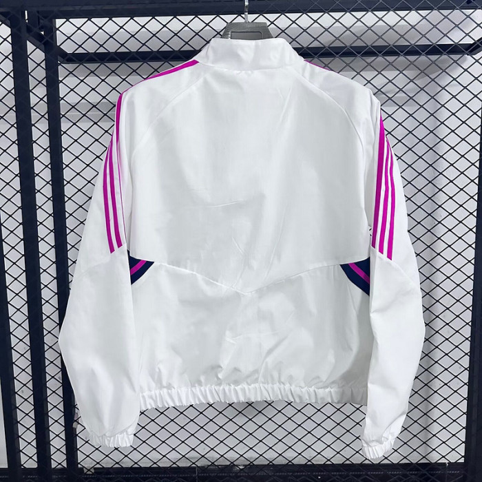 2025-2026 Arsenal White/Purple Soccer Windbreaker Jacket Football Jacket