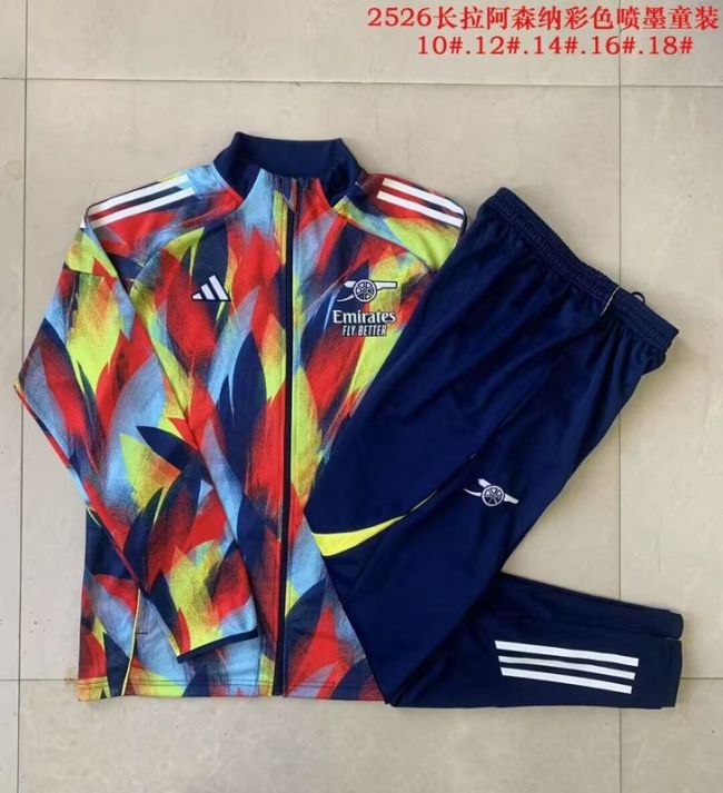 Youth 2025-2026 Arsenal Colorful Soccer Training Jacket Football Jacket and Pants