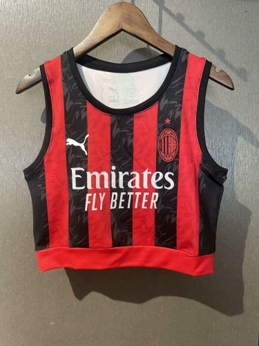 Women 2025-2026 Ac Milan Home Soccer Yoga Vest Girl Football Jersey