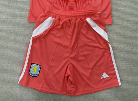 Fan Version 2025-2026 Aston Villa Red Goalkeeper Soccer Shorts Football Shorts