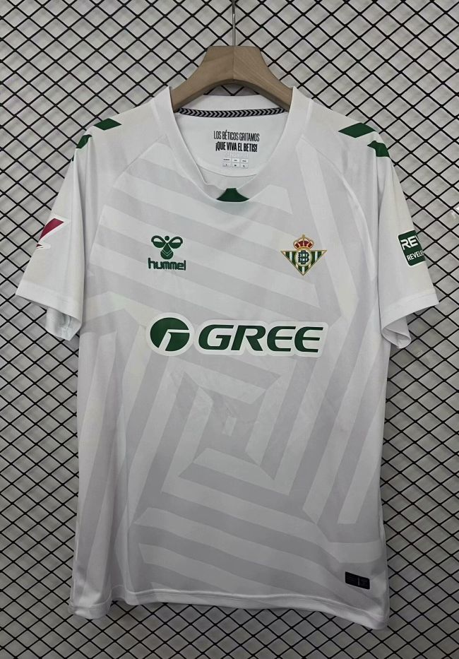 with Laliga Patch Fan Version 2025-2026 Real Betis White Goalkeeper Soccer Jersey Football Shirt
