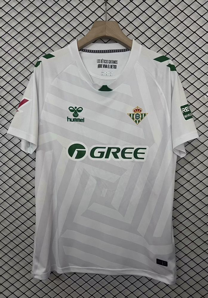 with Laliga Patch Fan Version 2025-2026 Real Betis White Goalkeeper Soccer Jersey Football Shirt