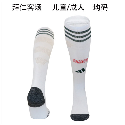 Youth/Adult 2025-2026 Bayern Munich Away White Soccer Socks Football Socks