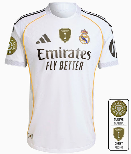 with Club World Cup Sleeve Badge & Intercontinental Cup Winners Badge Player Version 2025-2026 Real Madrid Home Soccer Jersey Real Football Shirt