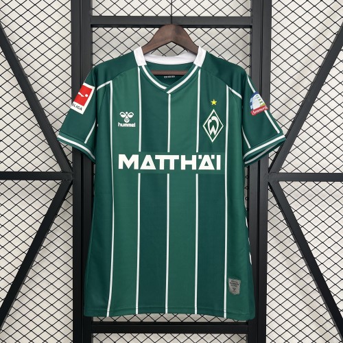 with Bundesliga Patch Fan Version 2025-2026 Werder Bremen Home Soccer Jersey Football Shirt