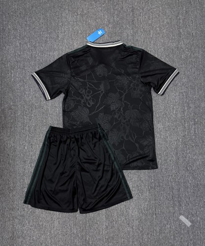 Adult Uniform 2025-2026 Juventus Third Away Black Soccer Jersey Shorts Men's Football Set