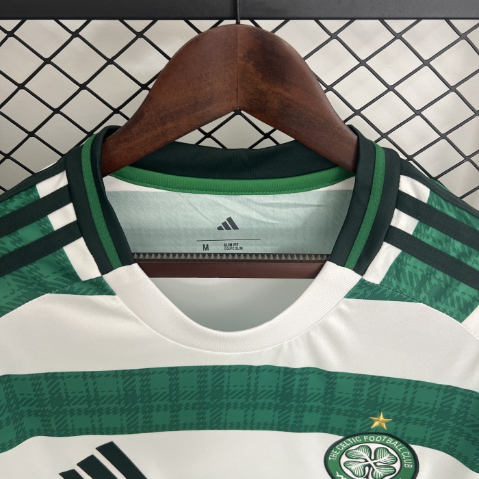 with Sponor Logo Fan Version 2025-2026 Celtic Home Soccer Jersey Football Shirt