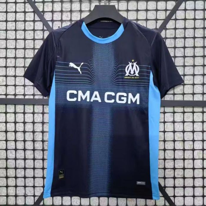 Fan Version 2025 Olympique de Marseille Away Dark Blue Soccer Jersey Football Shirt