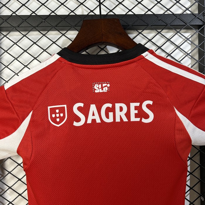 Youth Uniform Kids Kit 2025-2026 Benfica Home Soccer Jersey Shorts Child Football Set