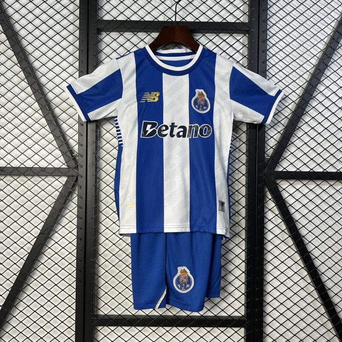 Youth Uniform Kids Kit 2025-2026 Porto Home Soccer Jersey Shorts Child Football Set
