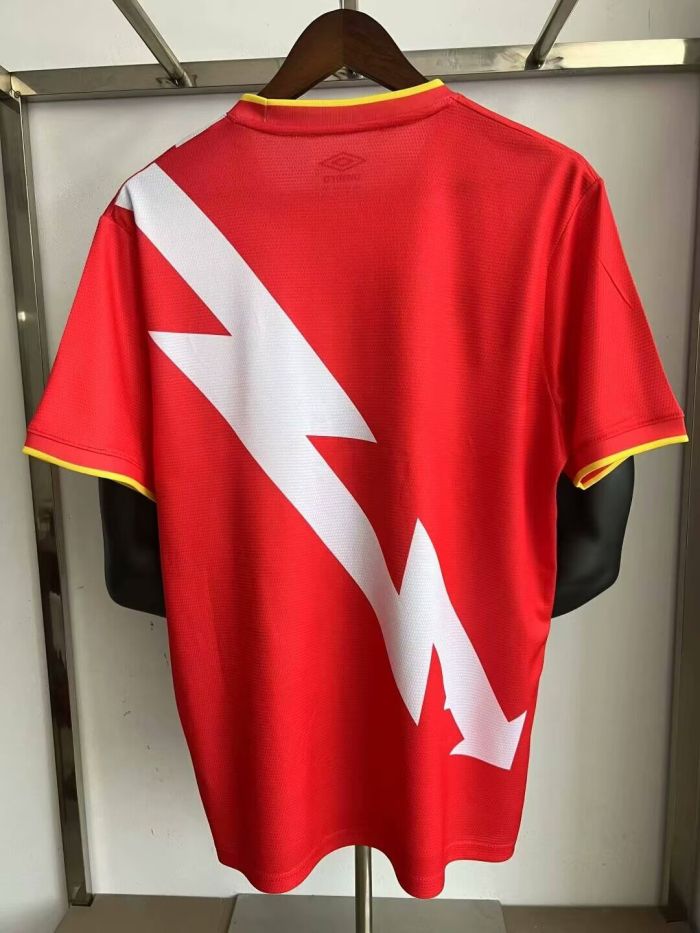 Fans Version 2025-2026 Rayo Vallecano Away Red Soccer Jersey Football Shirt