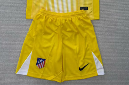 Fan Version 2025-2026 Atletico Madrid Yellow Goalkeeper Soccer Shorts Football Shorts