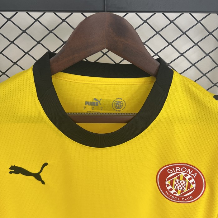 Horona Camisetas de Futbol Fan Version 2025-2026 Girona Away Yellow Soccer Jersey