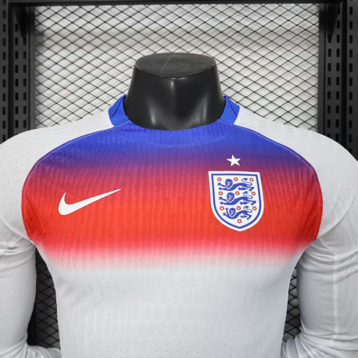 Long Sleeve Player Version 2025 England Home Soccer Jersey Football Shirt