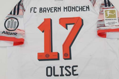 with Bundesliga Patch Fan Version 2025-2026 Bayern Munich OLISE 17 Away Soccer Jersey Bayern Munchen Football Shirt