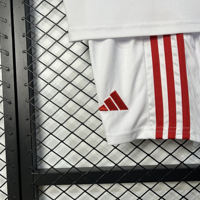 Youth Uniform Kids Kit 2025-2026 Benfica Away White Soccer Jersey Shorts Child Football Set