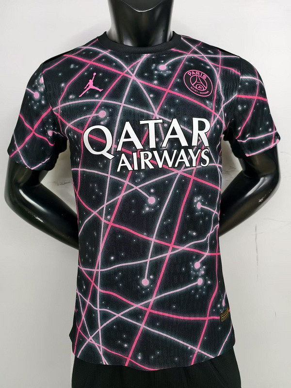 Player Version 2025-2026 PSG Black/Pink Soccer Training Jersey Football Pre-match Maillot