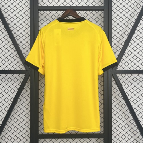 Horona Camisetas de Futbol Fan Version 2025-2026 Girona Away Yellow Soccer Jersey