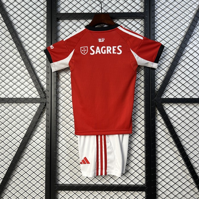 Youth Uniform Kids Kit 2025-2026 Benfica Home Soccer Jersey Shorts Child Football Set