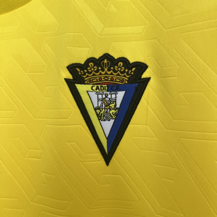 with LALIGA Patch Fans Version CADIZ 2025-2026 Cadiz Home Soccer Jersey Football Shirt