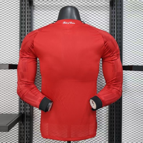 Long Sleeve Player Version 2025-2026 Manchester United Home Soccer Jersey Man United Football Shirt