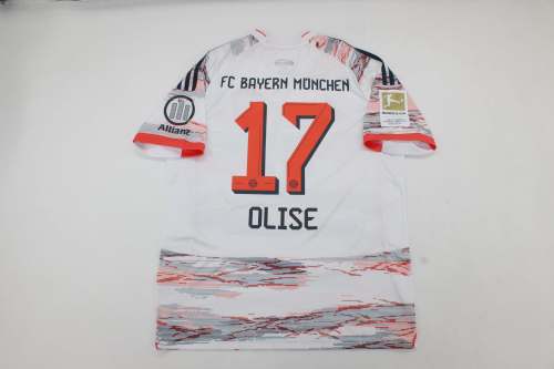 with Bundesliga Patch Fan Version 2025-2026 Bayern Munich OLISE 17 Away Soccer Jersey Bayern Munchen Football Shirt