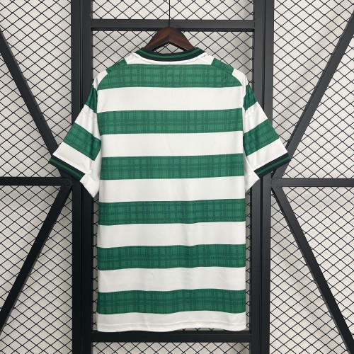 with Sponor Logo Fan Version 2025-2026 Celtic Home Soccer Jersey Football Shirt