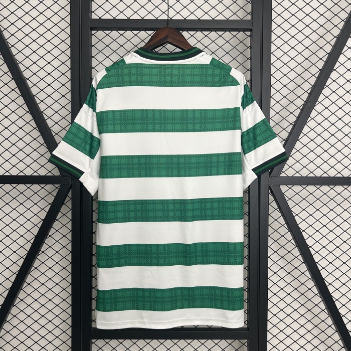 with Sponor Logo Fan Version 2025-2026 Celtic Home Soccer Jersey Football Shirt