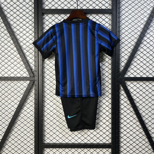 Youth Uniform Kids Kit 2025-2026 Inter Milan Home Soccer Jersey Shorts Child Football Set