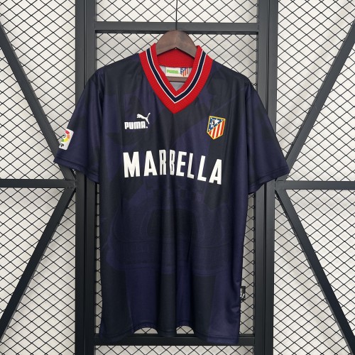 with LFP Patch Retro Jersey 1995-1996 Atletico Madrid Third Away Soccer Jersey