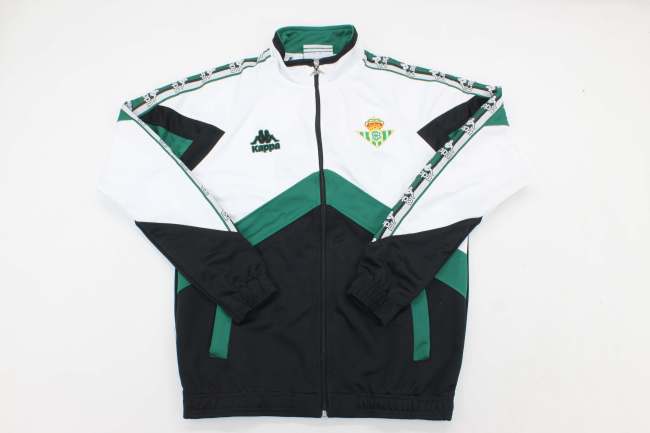 Retro 1995-1997 Real Betis White/Black Soccer Windbreaker Jacket Football Jacket