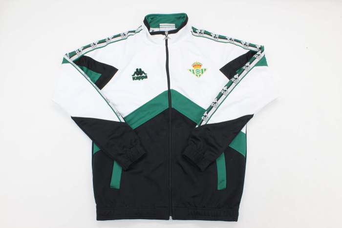 Retro 1995-1997 Real Betis White/Black Soccer Windbreaker Jacket Football Jacket