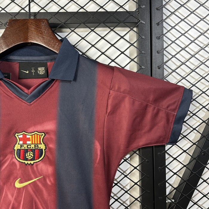 Travis Scott Youth Uniform Kids Kit 2025-2026 Barcelona 2 Soccer Jersey Shorts Child Football Set