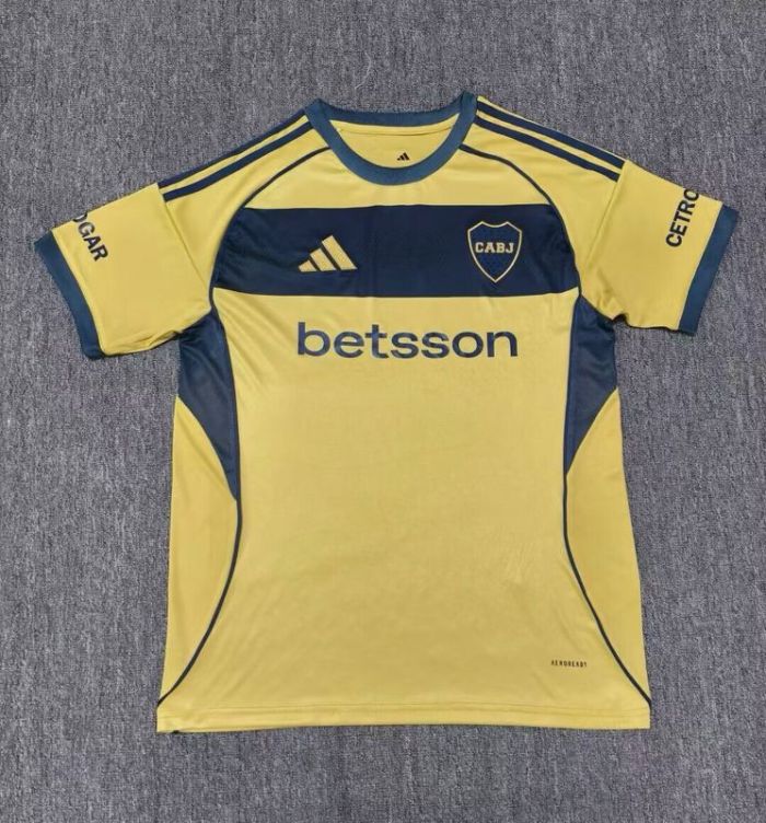 Fan Version 2025-2026 Boca Juniors Away Yellow Soccer Jersey Football Shirt