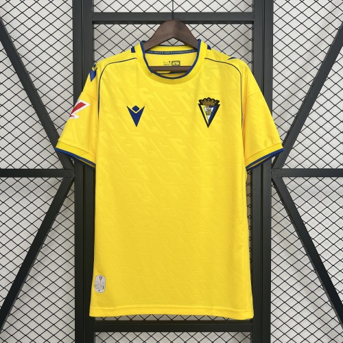 with LALIGA Patch Fans Version CADIZ 2025-2026 Cadiz Home Soccer Jersey Football Shirt