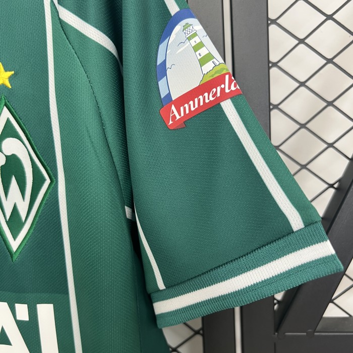 with Bundesliga Patch Fan Version 2025-2026 Werder Bremen Home Soccer Jersey Football Shirt