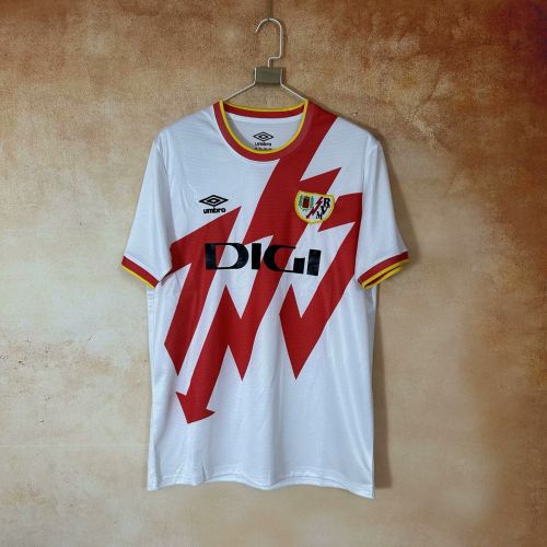 Fans Version 2025-2026 Rayo Vallecano Home Soccer Jersey Football Shirt